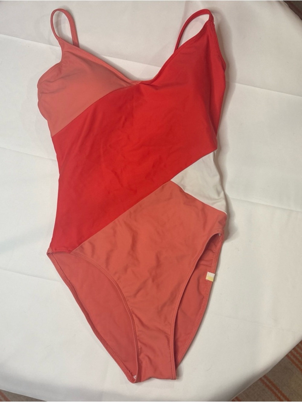 summersalt Colorblock One-Piece Swimsuit in Red, Coral & White
